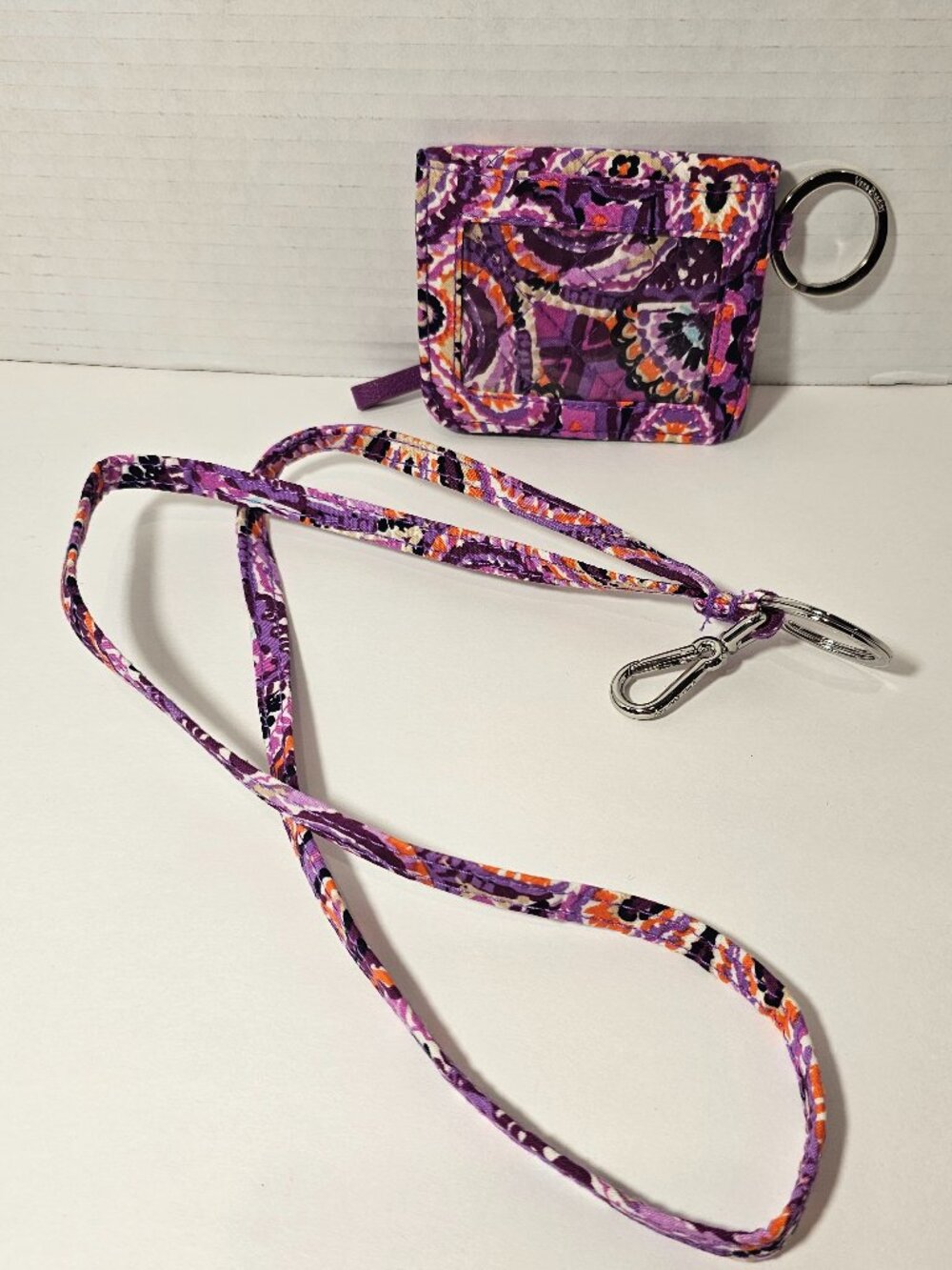 NWOT Vera Bradley Campus Double ID Lanyard Dream Tapestry Keychain Wristlet Bag